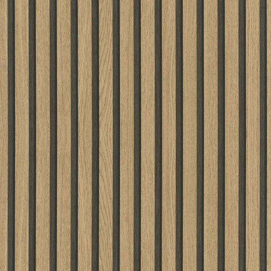 Noordwand behang botanica wooden slats bruin en eikenkleurig