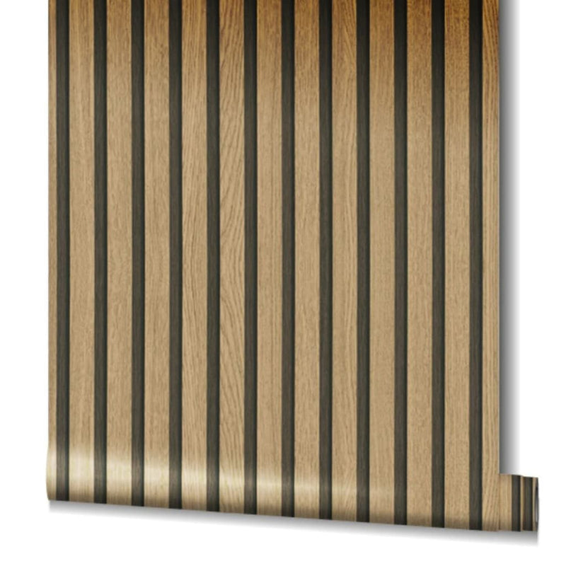 Load image into Gallery viewer, Noordwand behang botanica wooden slats bruin en eikenkleurig
