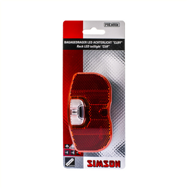 Simson batterij bagagedrager achterlicht cliff 1 led on of