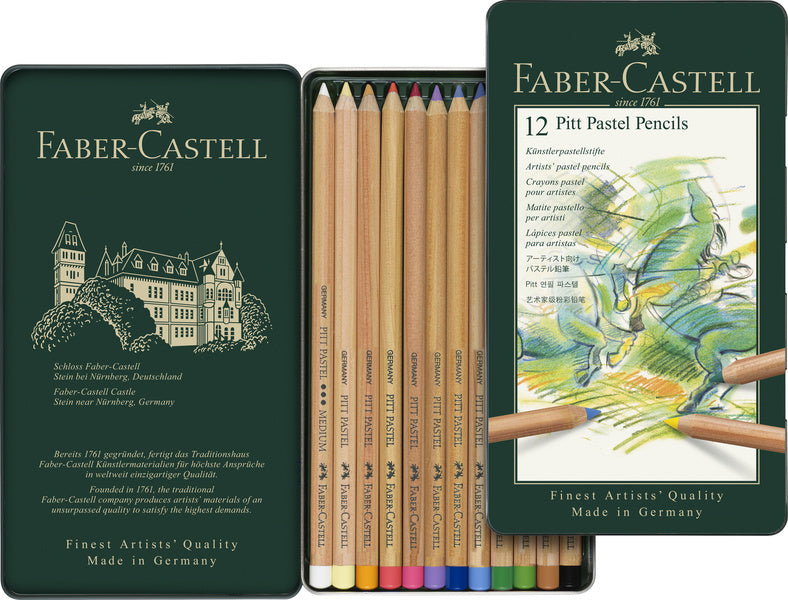 Load image into Gallery viewer, Faber-castell faber castell fc-112112 pastelpotlood pitt metalen etui a 12 stuks
