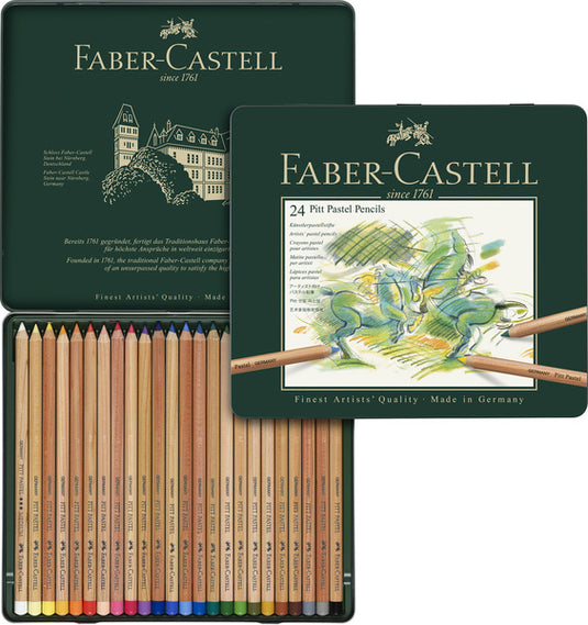 Faber castell fc-112124 pastelpotlood faber-castell pitt metalen etui a 24 stuks