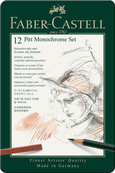 Faber-castell potloodset - pitt monochrome - 12-delig - fc-112975
