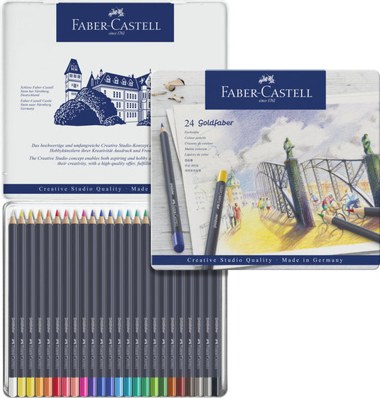 Faber-castell faber castell fc-114724 kleurpotlood goldfaber etui à 24 stuks