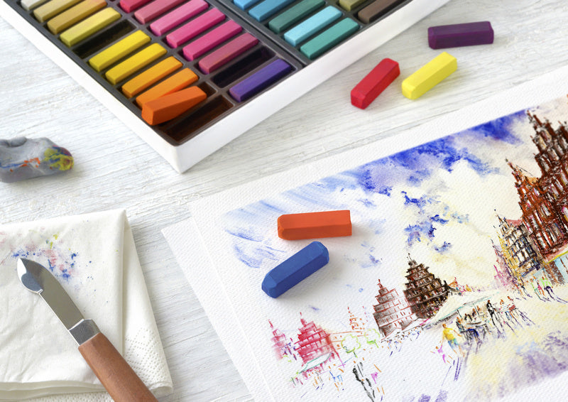 Load image into Gallery viewer, Faber castell fc-128272 pastelkrijt halve lengte etui à 72 stuks
