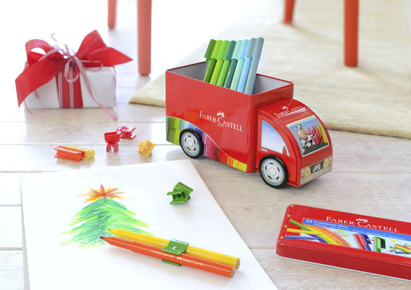 Load image into Gallery viewer, Faber castell fc-155533 viltstiften connector 33 stuks met 10 clips in vrachtwagen
