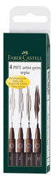 Faber-castell faber castell tekenstift - fineliners - pitt artist pen - sepia - 4-delig - fc-167101