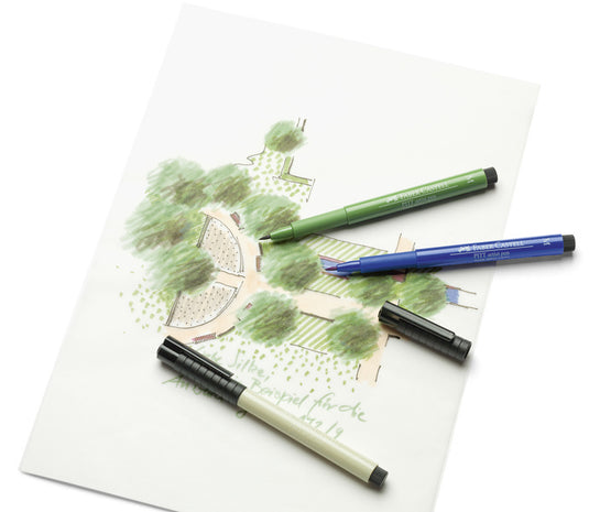 Faber-castell faber castell tekenstift - fineliners - pitt artist pen - sepia - 4-delig - fc-167101