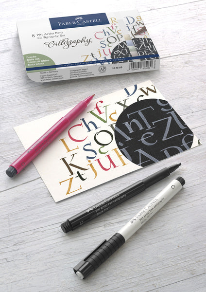 Load image into Gallery viewer, Faber castell fc-167508 pitt artist pen kalligrafieset 8 pennen
