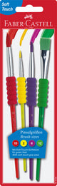 Faber-castell penselenset - soft touch - 4 stuls - verschillende breedtes - fc-481600
