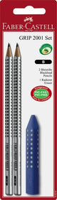 Faber castell fc-185297 potlood grip 2001 2 stuks met gum