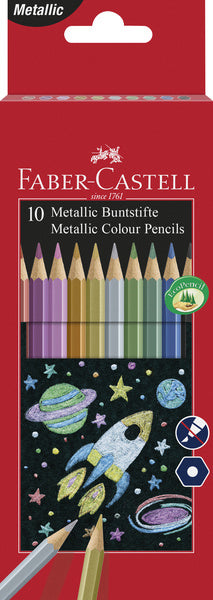 Faber castell kleurpotloden faber-castell metallic kleurenassortiment 10 stuks