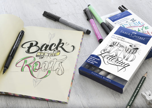 Faber castell fc-267118 tekenstift faber-castell pitt artist pen handlettering 8-delig basisetui