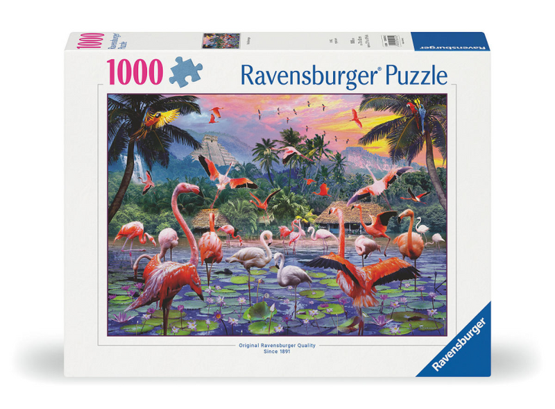 ギャラリービューアに画像をロードする, Ravensburger roze flamingo's 1000pcs
