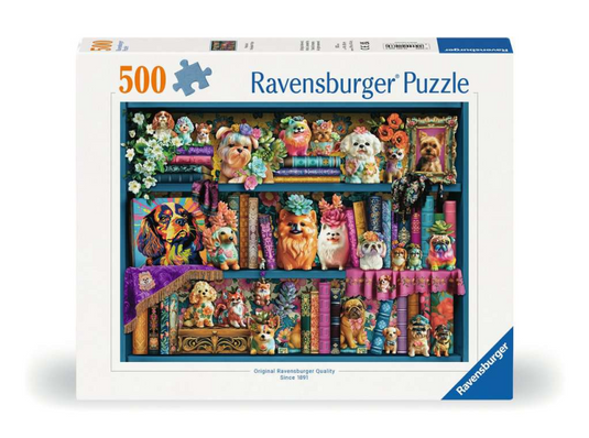 Ravensburger puzzel precious porcelain pugs - legpuzzel - 500 stukjes