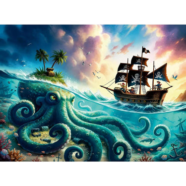 Ravensburger – de schat van de kraken – kinderpuzzel – 100 xxl stukjes