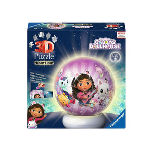 Ravensburger – gabby’s dollhouse – 3d puzzle-ball nachtlicht – 73 stukjes
