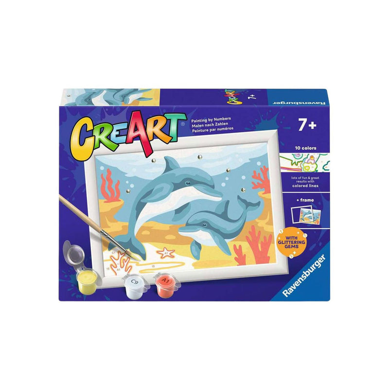 Afbeelding laden in galerijviewer, Ravensburger – creart: springende dolfijn – schilderen op nummer
