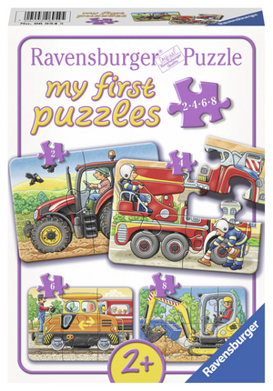 Ravensburger op het werk my first puzzels - puzzel - 2+4+6+8 stukjes - vanaf 2 jaar