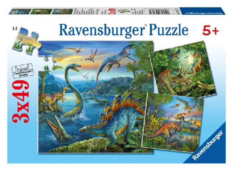 Chargez l'image dans la visionneuse de la galerie, Ravensburger dinosauriërs puzzelset | 3 x 49 stukjes
