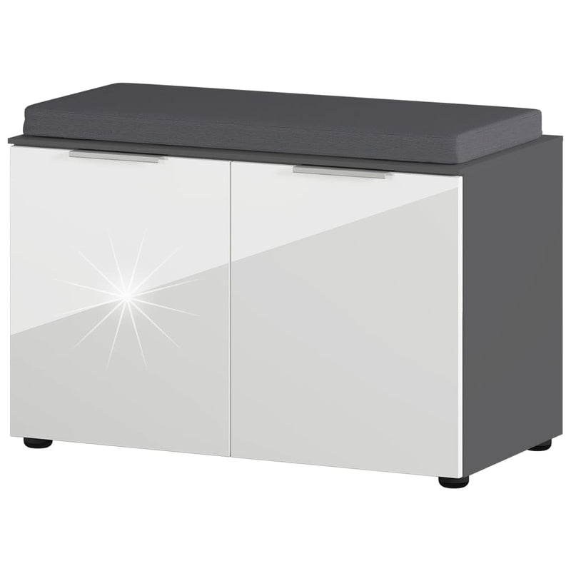 Load image into Gallery viewer, Germania schoenenbank gw-rimini 75x40x48 cm grafietkleurig en wit
