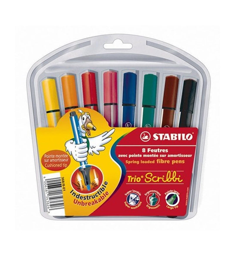 Load image into Gallery viewer, Stabilo trio scribbi etui 8 kleuren
