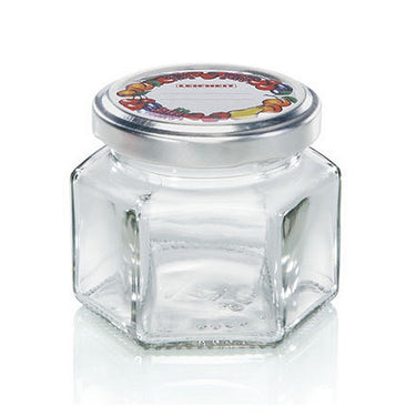 Leifheit 3209 jampot zeshoekig 106 ml glas zilver