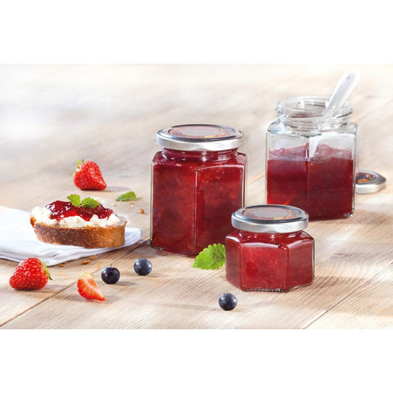 Load image into Gallery viewer, Leifheit 3209 jampot zeshoekig 106 ml glas zilver
