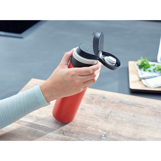 Leifheit thermosbeker flip - 600 ml - rvs - rood