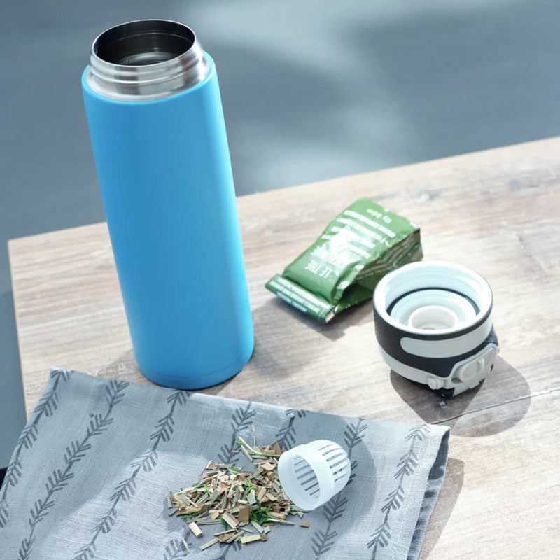 Load image into Gallery viewer, Leifheit thermosfles flip 600 ml waterblauw
