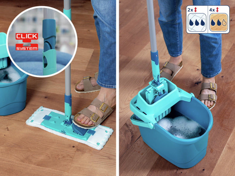 Load image into Gallery viewer, Leifheit Leifheit 55515 Powerclean Vloerwisser M 33 cm Compleet Systeem met 140 cm Micro Duo met Gratis Extra Micro Duo Doek
