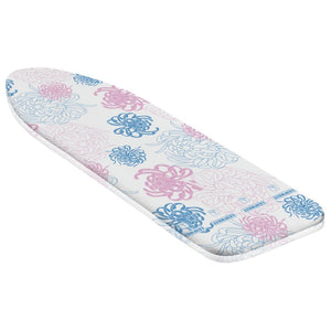 Leifheit strijkplankhoes cotton classic l universeel - 140 x 45 cm strijkvlak - 3 mm dikke molton - roze - wit - blauw