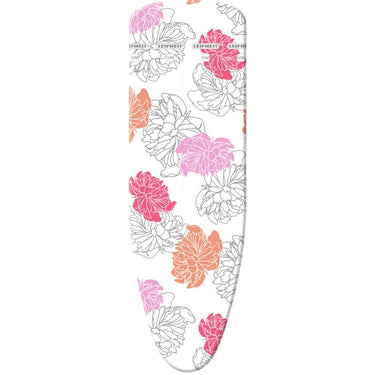 Leifheit strijkplankhoes cotton comfort s m - 125 x 40 cm strijkvlak - 3 mm dikke molton - roze - wit - oranje