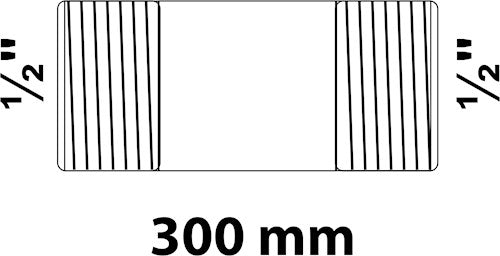 Load image into Gallery viewer, Kirchhoff smeedijzeren pijpnippel, verzinkt, 1 2 x 300 mm, (23) - 989822555
