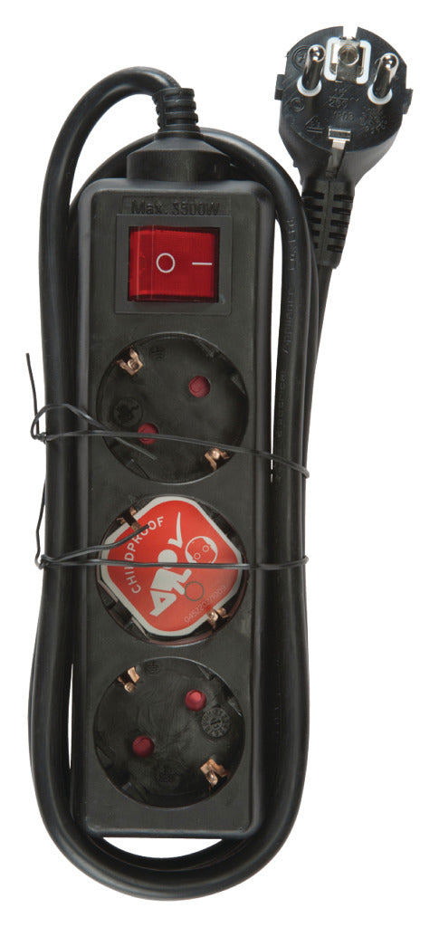 Brennenstuhl bn-1550600413 stekkerdoos 3-wegs 1.40 m zwart - geaard