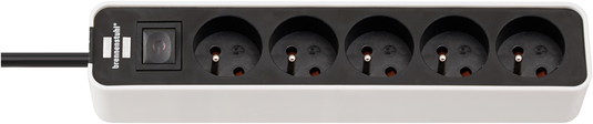 Brennenstuhl ecolor stekkerdoos | 5-voudig | wit zwart | 3m h05vv-f 3g1,5 | fr be - 1153254320