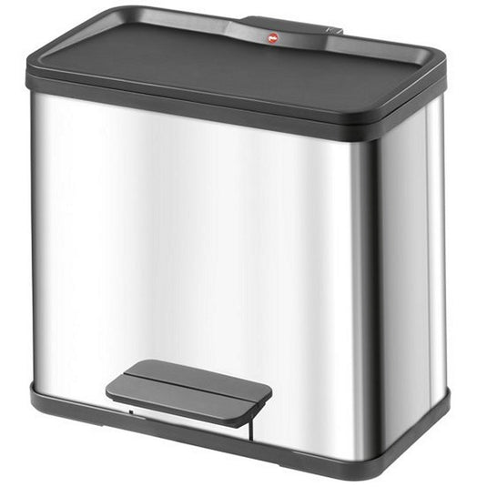 Hailo prullenbak 17 + 9 l zilver, zwart
