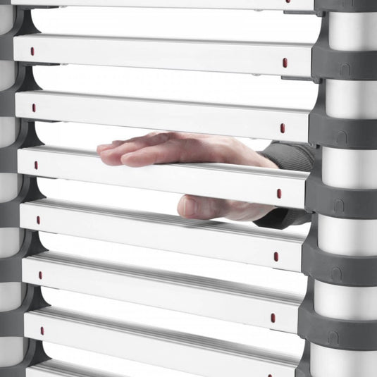 Hailo t80 aluminium telescoopladder 11 treden + stabilisatiebalk 103-322 cm