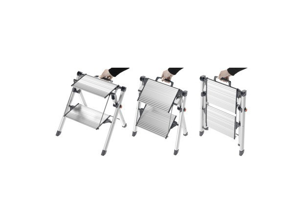 Load image into Gallery viewer, Hailo 4310-100 mk80 comfortline aluminium 2 vouwtreden
