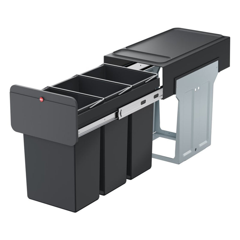 Load image into Gallery viewer, Hailo 0310-300 ecoline design trio l inbouwafvalemmer 3x10l zwart
