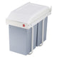 Hailo 3659-001 multi-box duo l inbouw afvalbak 2x14l wit zilver