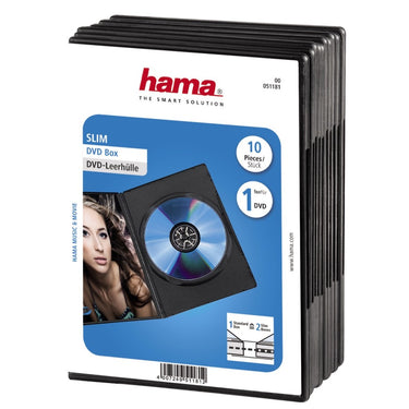Hama dvd slim box 10-pack zwart