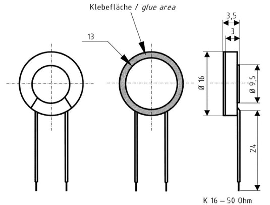 Visaton vs-k16 miniatuur luidspreker 16 mm 50 ohm