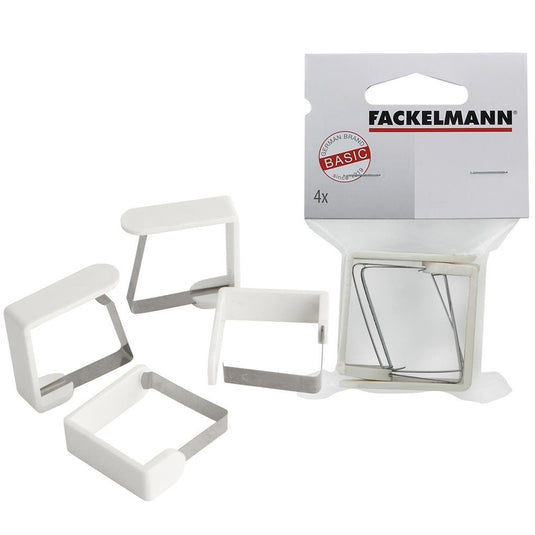 Fackelmann tafelkleed klemmen 4 stuks 45 mm rvs wit