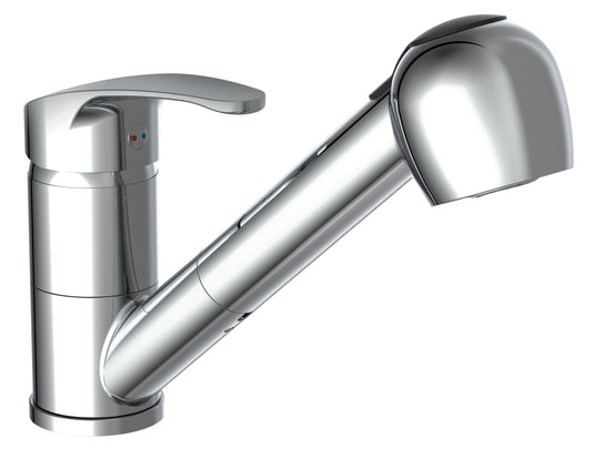 Ngk schutte diziani ééngreepsmeraan keuken met uittrekbare sproeier | chroom 35670