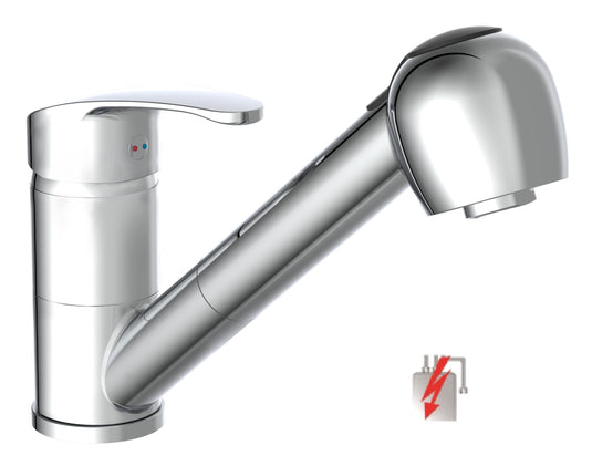 Ngk schutte diziani ééngreepsmeraan keuken met uittrekbare sproeier | lage druk | chroom 35679