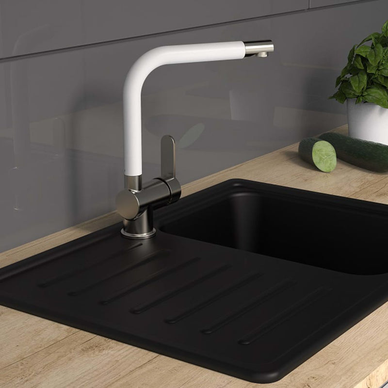 Load image into Gallery viewer, Schütte eenknopsmengkraan met hoge uitloop rio roestvrij staal matwit
