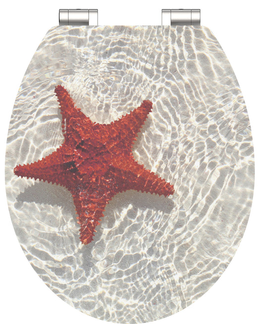 Schutte mdf high gloss wc-bril red starfish met soft-close 80541