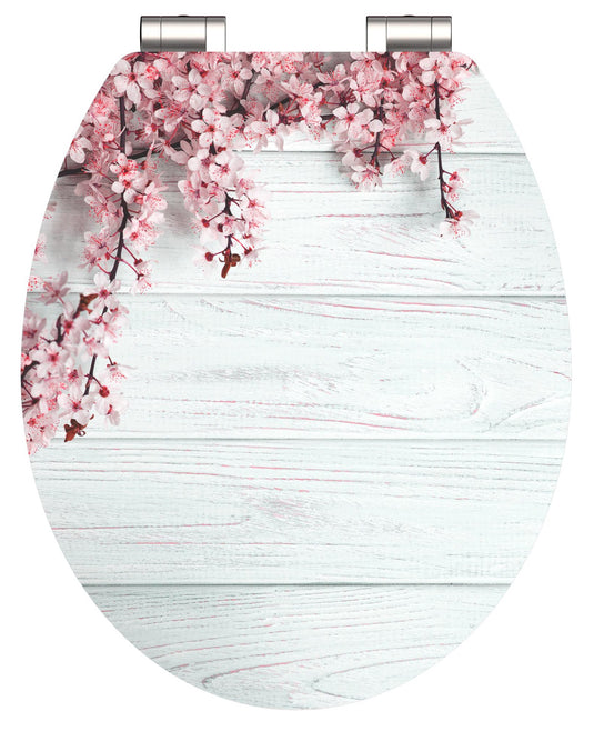 Schutte mdf high gloss wc-bril flowers and wood met soft-close 80549