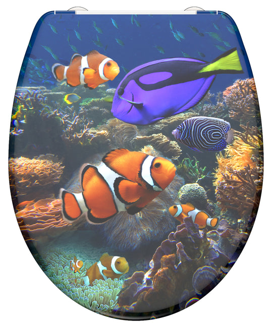Schutte duroplast wc-bril sea life met soft-close en quick-release 82372