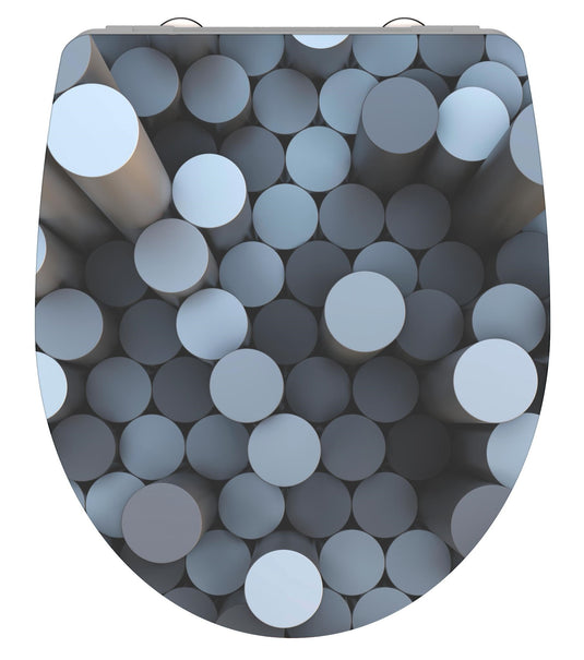Schutte duroplast high gloss wc-bril round dips met soft-close en quick-release 82593
